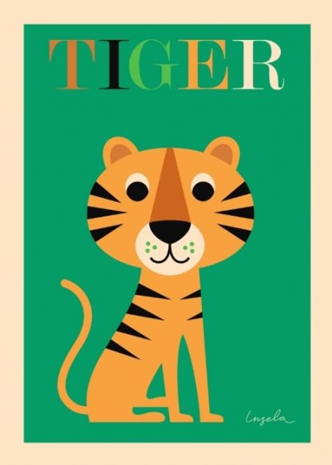Hovedbilde PLAKAT 50×70 – Tiger – Ingela P. Arrhenius