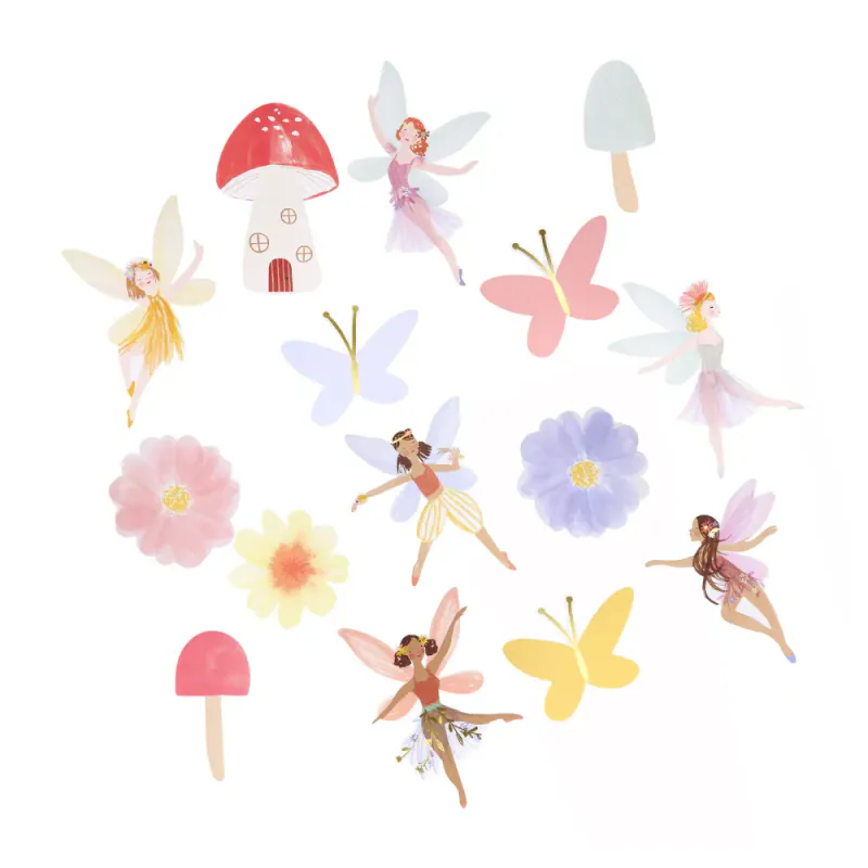 KLISTREMERKER – Feer, blomster og sommerfugler – 25-pk – Meri Meri
