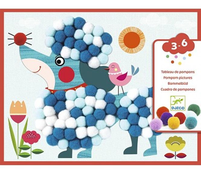 Hovedbilde HOBBYSETT – Pompombilder Hund – 3 bilder ...
