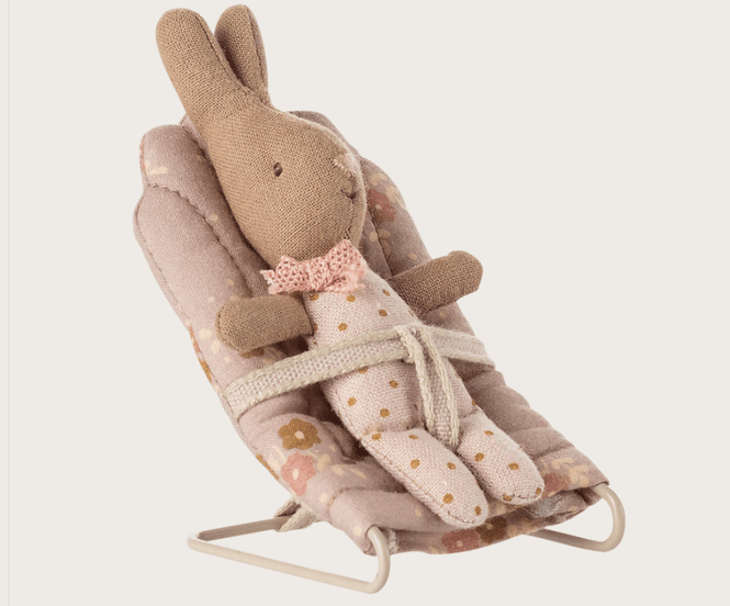Hovedbilde VIPPESTOL TIL MY-KANIN OG BABYMUS – Rosa med blomster ...