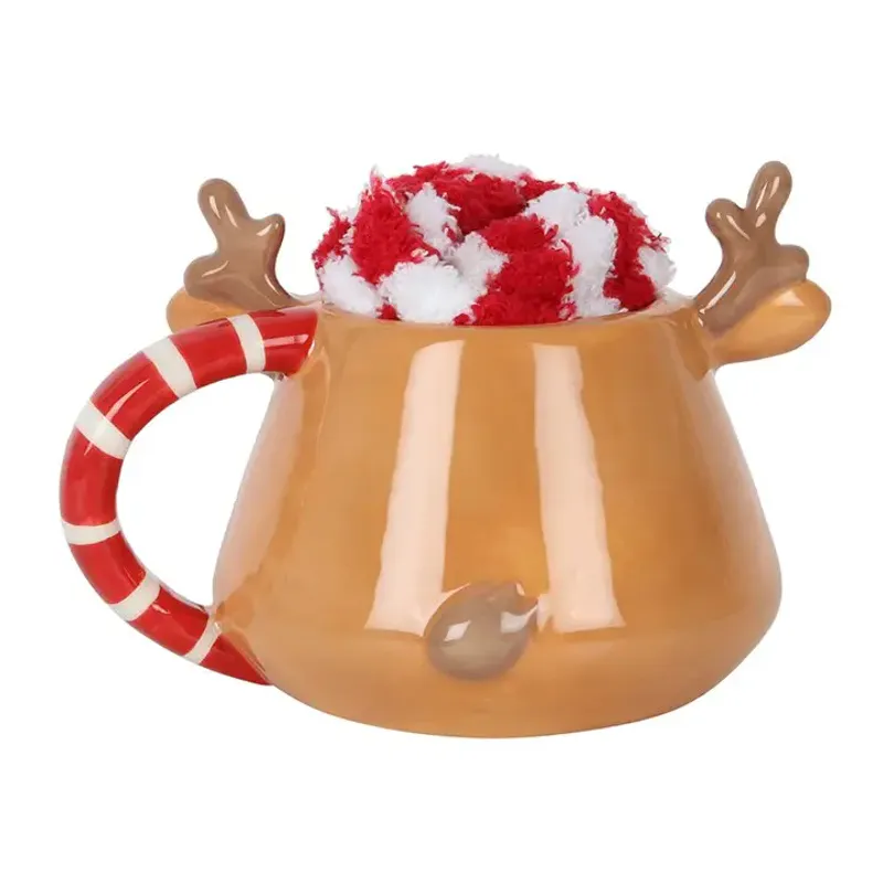 KOPP MED SOKKER – Rein med candy cane-hank – Something Different