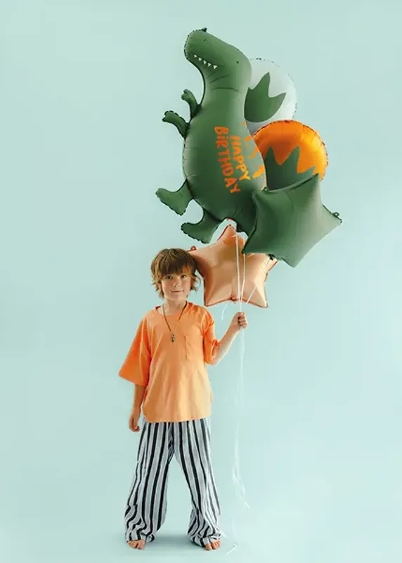 FOLIEBALLONGER – Dinosaur Happy Birthday – 5-pk – PartyDeco