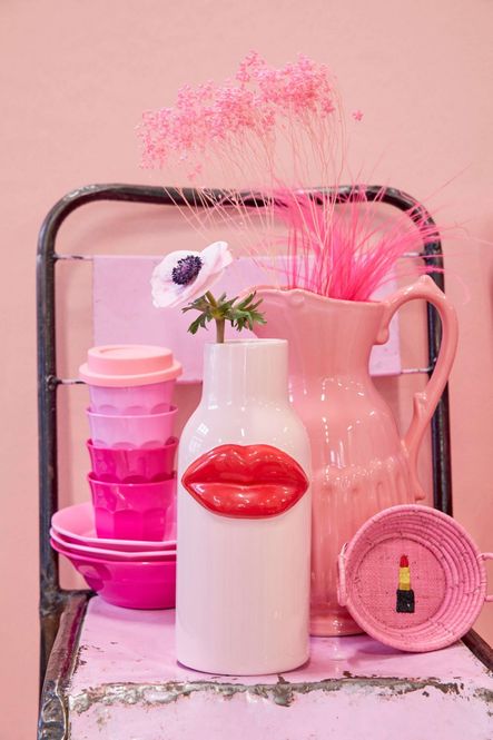 Hovedbilde VASE – Rosa Røde Leppe – Rice