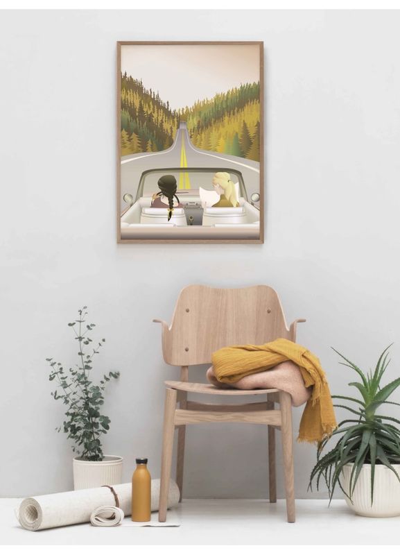 PLAKAT - Road Trip - Vissevasse 50 x 70 cm.
