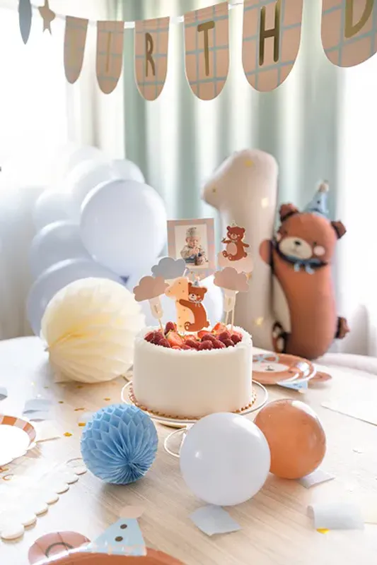 KAKETOPPER – One med bamse – 5 pk – PartyDeco