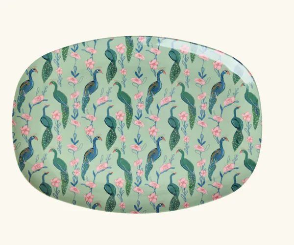 Hovedbilde TALLERKEN REKTANGULÆR – Peacock Power print – ...