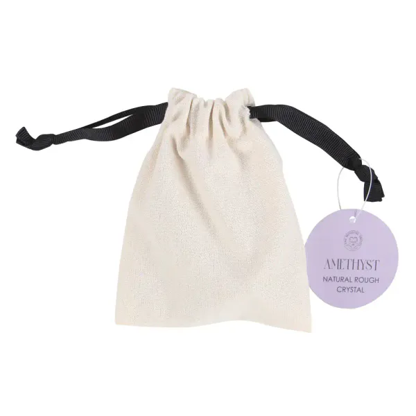 Hovedbilde KRYSTALL – Ametyst Råstein i Bomullspose – ...