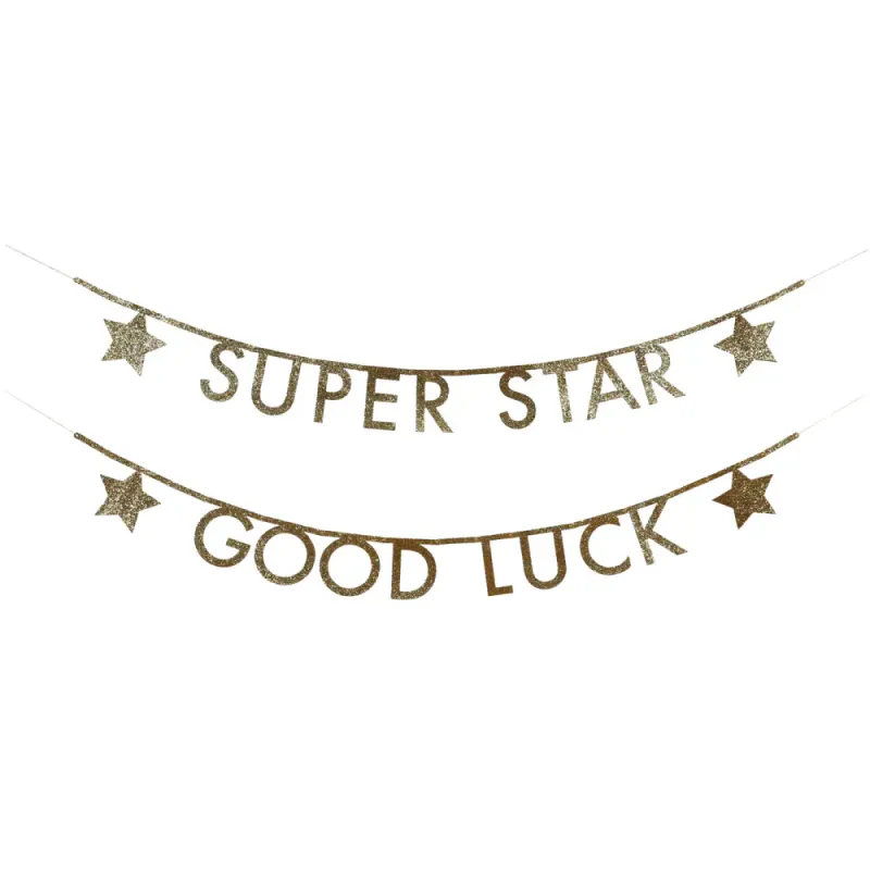 BANNER – Gull glitterbokstaver & tall – Meri Meri
