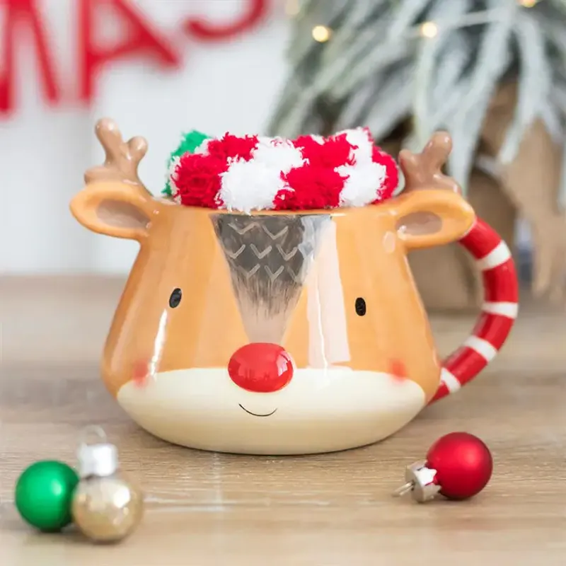KOPP MED SOKKER – Rein med candy cane-hank – Something Different