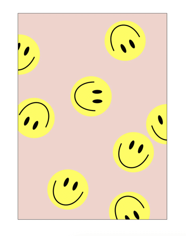 PLAKAT – Smiley Flying – Rose – 30 x 40 cm – Ute Arnold