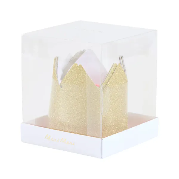 Hovedbilde BURSDAGSKRONER – Gull – 8 pk – Meri Meri