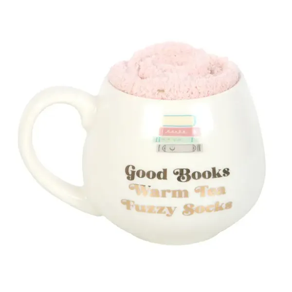 Hovedbilde KOPP MED SOKKER – Good Books Warm Tea Fuzzy Socks ...
