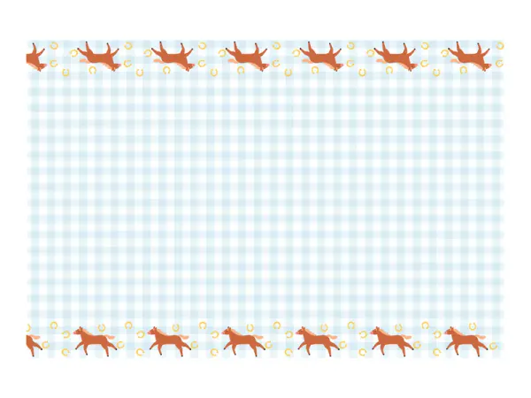 Hovedbilde PAPIRDUK – Rutete blå med hester – PartyDeco