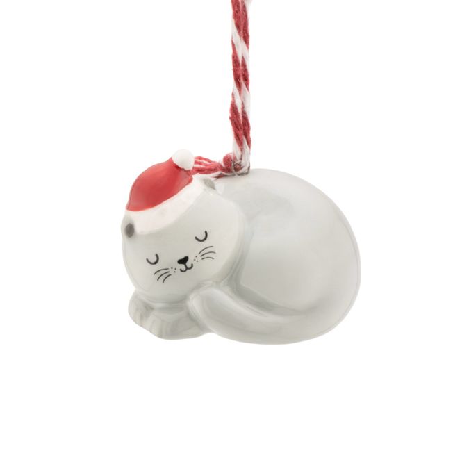 Hovedbilde JULETREPYNT – Sovende katt med nisselue – Sass ...