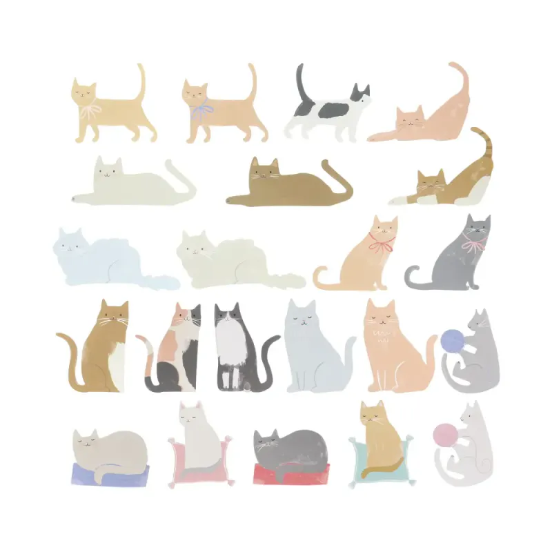 KLISTREMERKER – Katter – 25 pk – Meri Meri