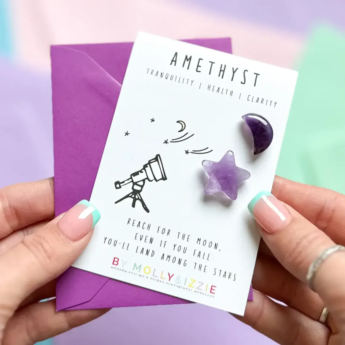 KRYSTALLER – Stjerne & Måne i ametyst – by Molly & Izzie