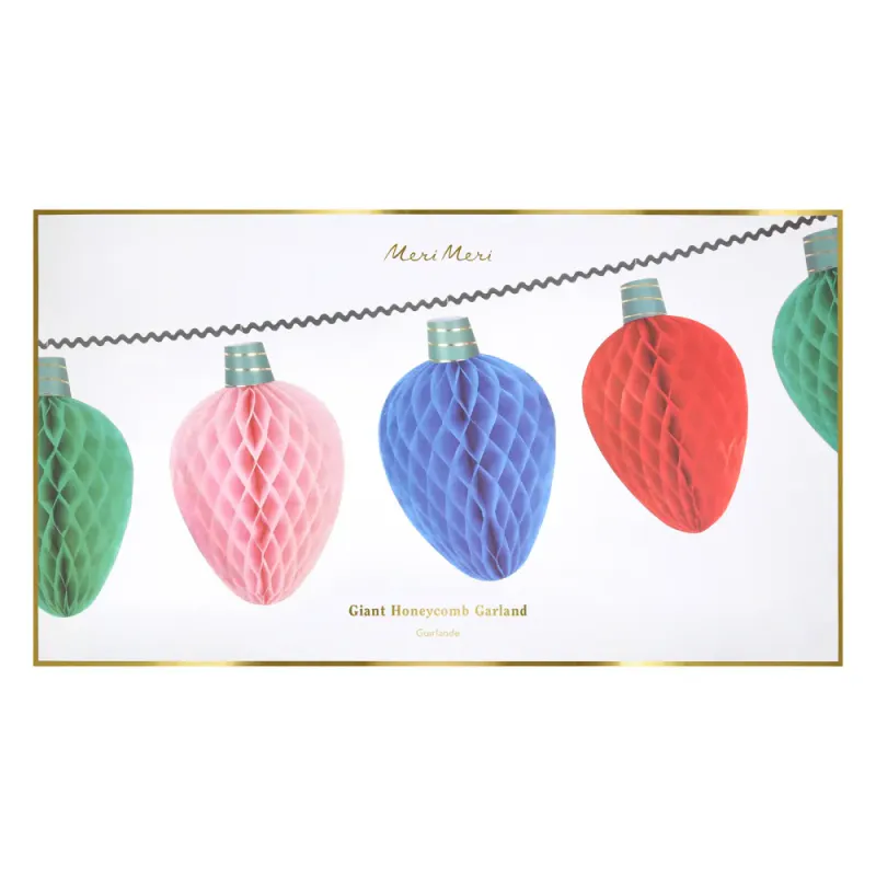 GIRLANDER – Store honeycomb julelys – 6 stk – Meri Meri