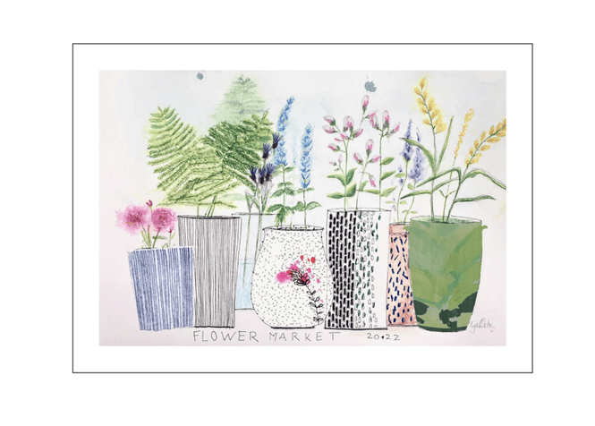 Hovedbilde PLAKAT - Flower market - 50 X 70 cm. - Lydia Wienberg