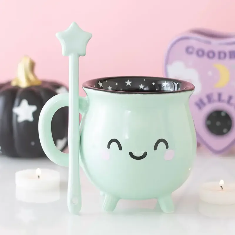 KOPP – Kawaii heksegryte med tryllestavskje – Mintgrønn – Something Different