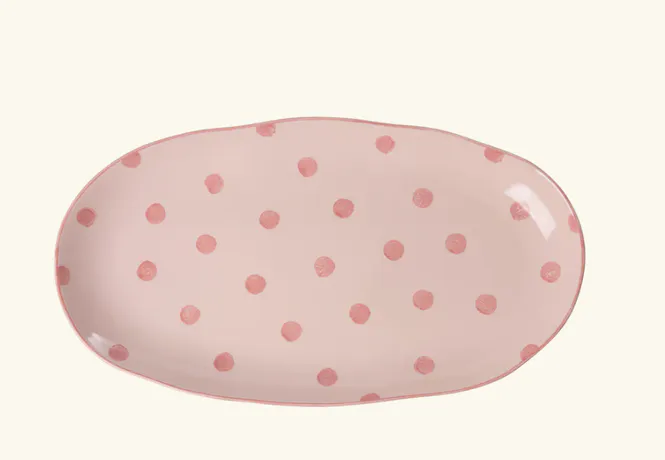 Hovedbilde SERVERINGSFAT – Rosa med korallprikker – Rice