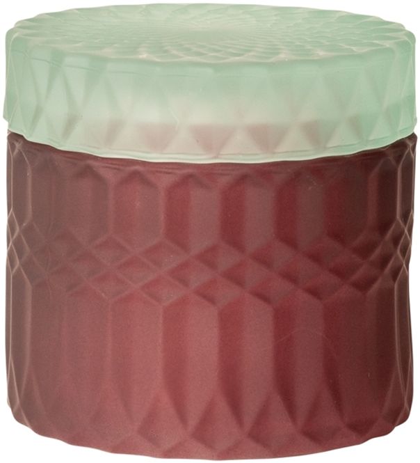 Hovedbilde GLASSKRUKKE MED LOKK – rødbrun og mint