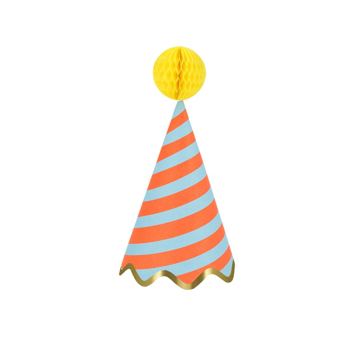 PARTYHATTER – Striper og honeycomb-kuler – 8-pk – Meri Meri