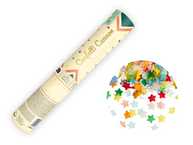 Hovedbilde KONFETTIKANON – Fargerike stjerner – PartyDeco