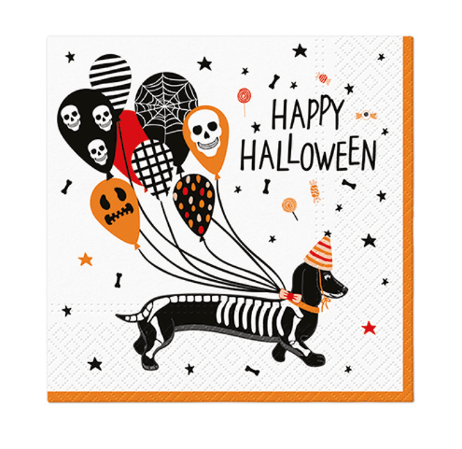 Hovedbilde SERVIETTER - Dachshund på vei til Halloween party 