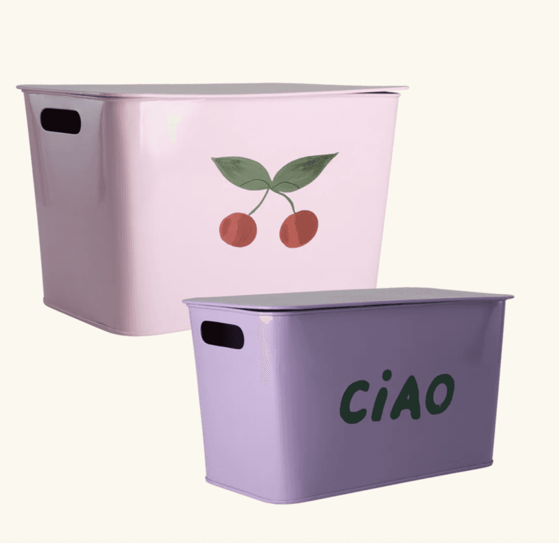 OPPBEVARINGSBOKSER – 2 pk lilla & rosa – Rice