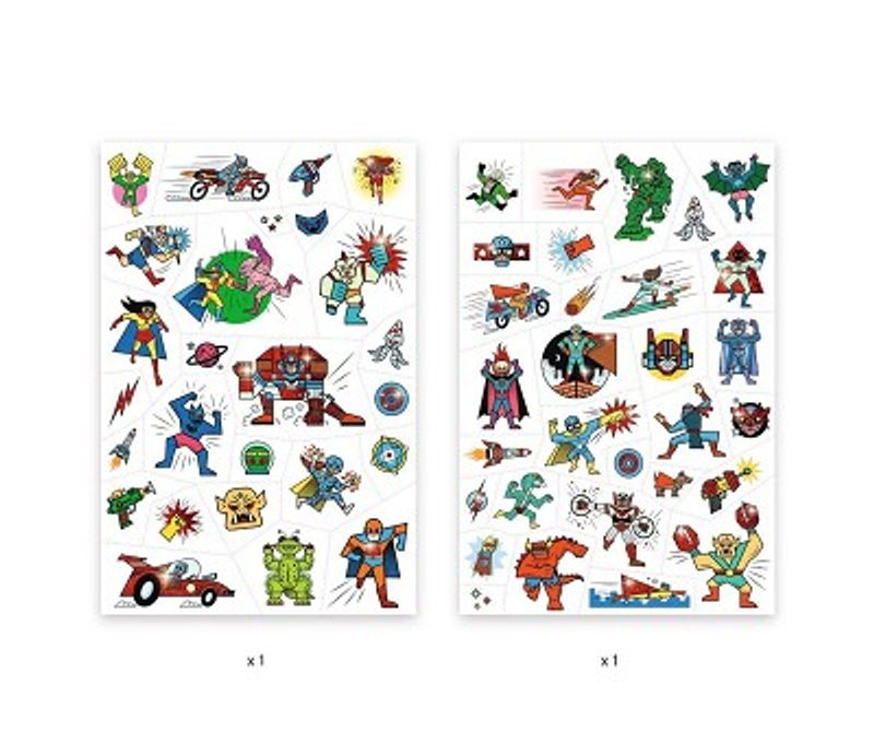 TATOVERINGER – Superhelter og skurker – 2 ark – Djeco