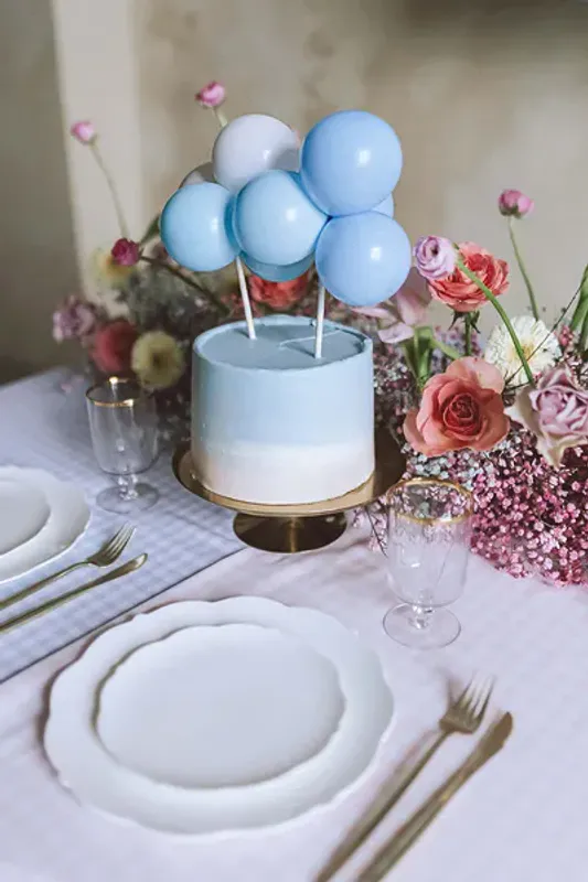 KAKETOPP – Ballonger blå – PartyDeco