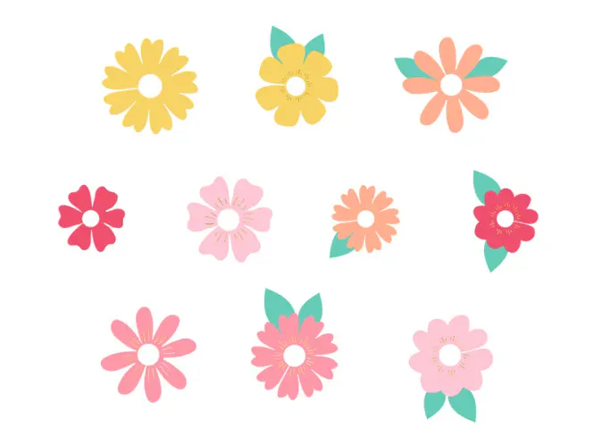 Hovedbilde GLASSMARKØRER – Blomster – 10 pk – ...