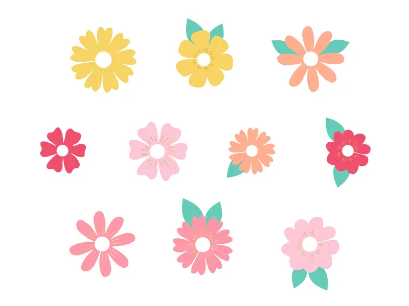 GLASSMARKØRER – Blomster – 10 pk – PartyDeco