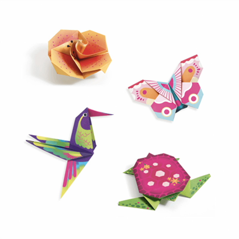 HOBBYSETT – Origami tropiske dyr og blomster – Djeco