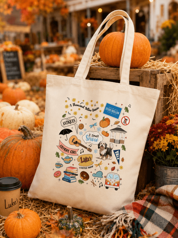 TOTEBAG – Stars Hollow Collage – Frøken Rosa