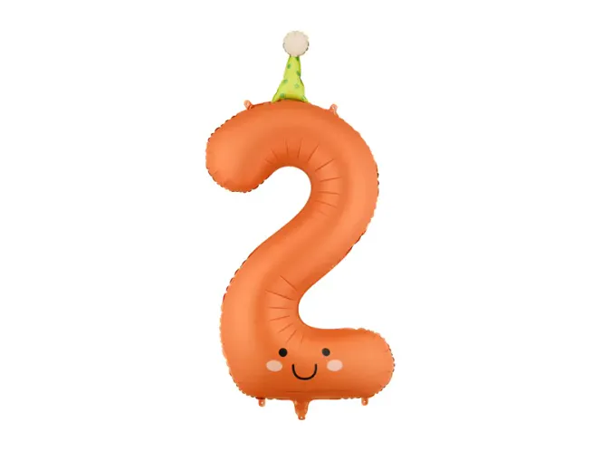 Hovedbilde FOLIEBALLONG – Tall 2 med hatt – Oransje ...