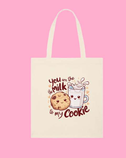 Hovedbilde TOTE BAG – Milk to My Cookie – Festligetrykk