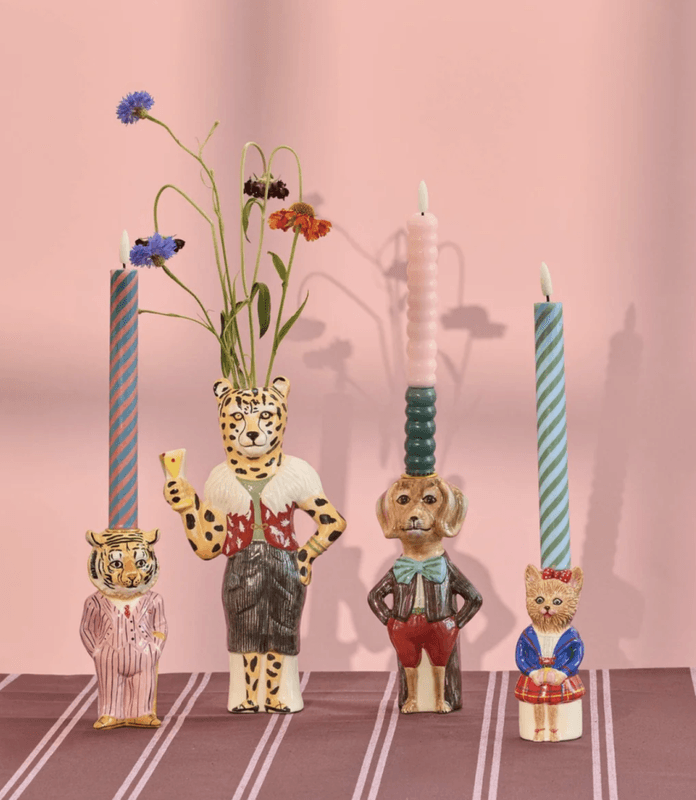 VASE – Leopard med cocktailglass – Rice x Nathalie Lété