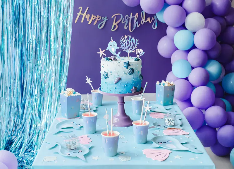 PARTYGARDIN – Blå metallic – PartyDeco