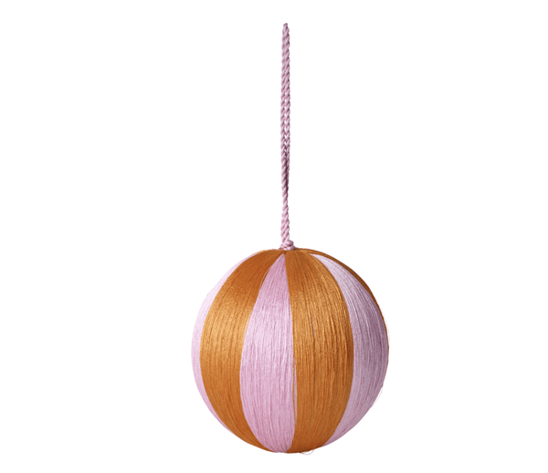 Hovedbilde JULEKULE – Rosa og oransje striper – Rice