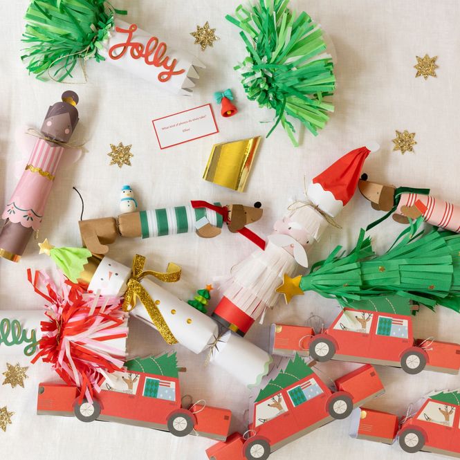 Hovedbilde NON-SNAP CRACKERS – Julenisse reinsdyr juletre ...