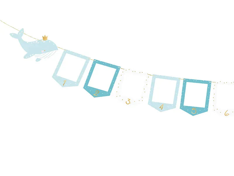 GIRLANDER – Fotorammer – Hval – Blå – PartyDeco
