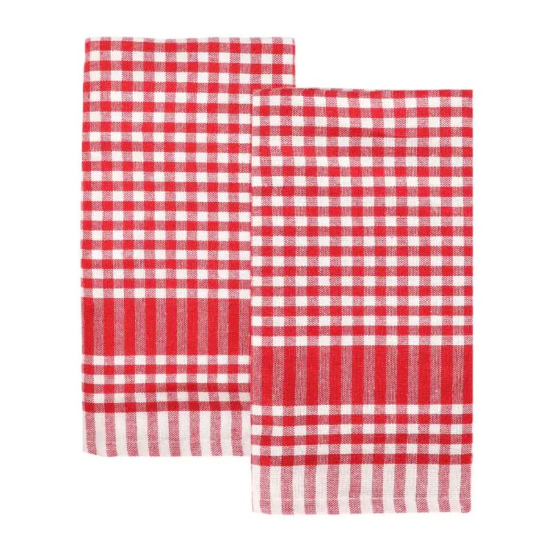 KJØKKENHÅNDKLE / STOFFSERVIETTER – Rutete rød og hvit – 2 pk – Talking Tables