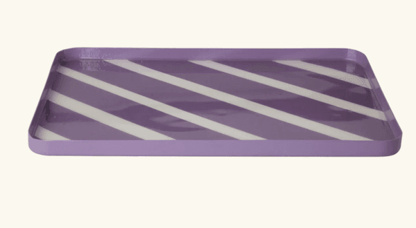 Hovedbilde METALLBRETT – Lilla striper – Rice