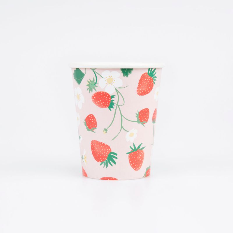 PAPPKRUS – Jordbær og blomster – 8-pk – Meri Meri