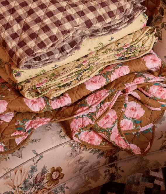 Hovedbilde QUILT TEPPE - Vintage Rosa Roser - Rice