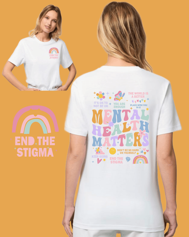 T-SKJORTE – End the Stigma Front & Back – Festligetrykk