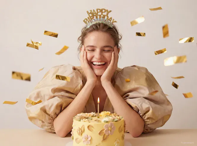 Hovedbilde HÅRBØYLE – Happy Birthday gullglitter – ...