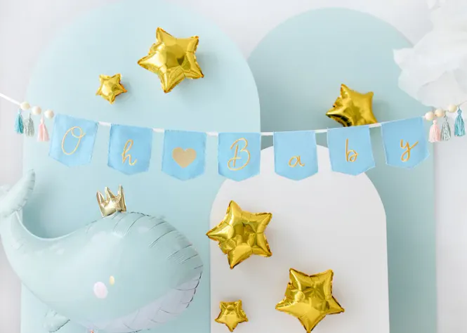 Hovedbilde FOLIEBALLONG – Hval – Lyseblå – PartyDeco