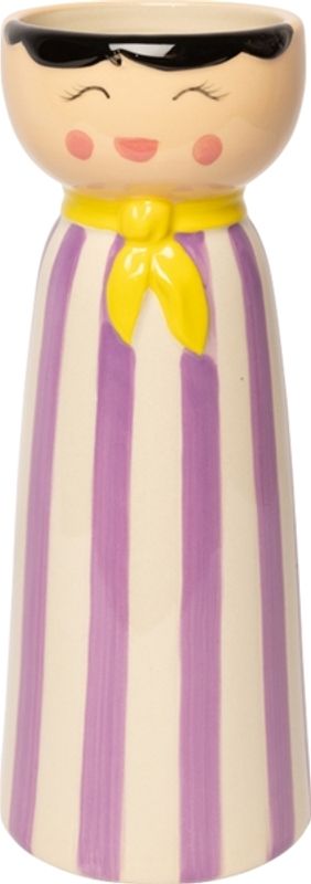 VASE – Mrs med skjerf – lilla og gul